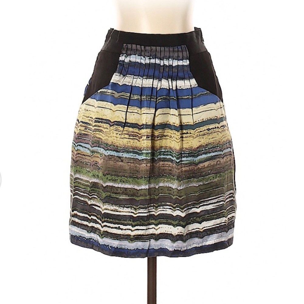 Nwt Hype Anthropologie Hype Silk Striped Skirt
